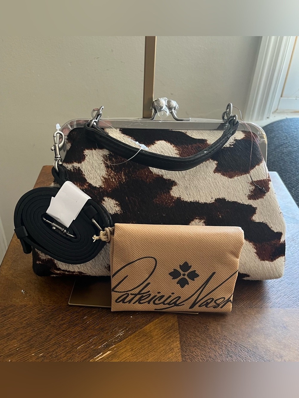 Patricia Nash Verina Calfhair Frame Satchel